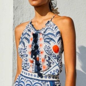 Farm Rio Afternoon Breeze Boho Tank Top